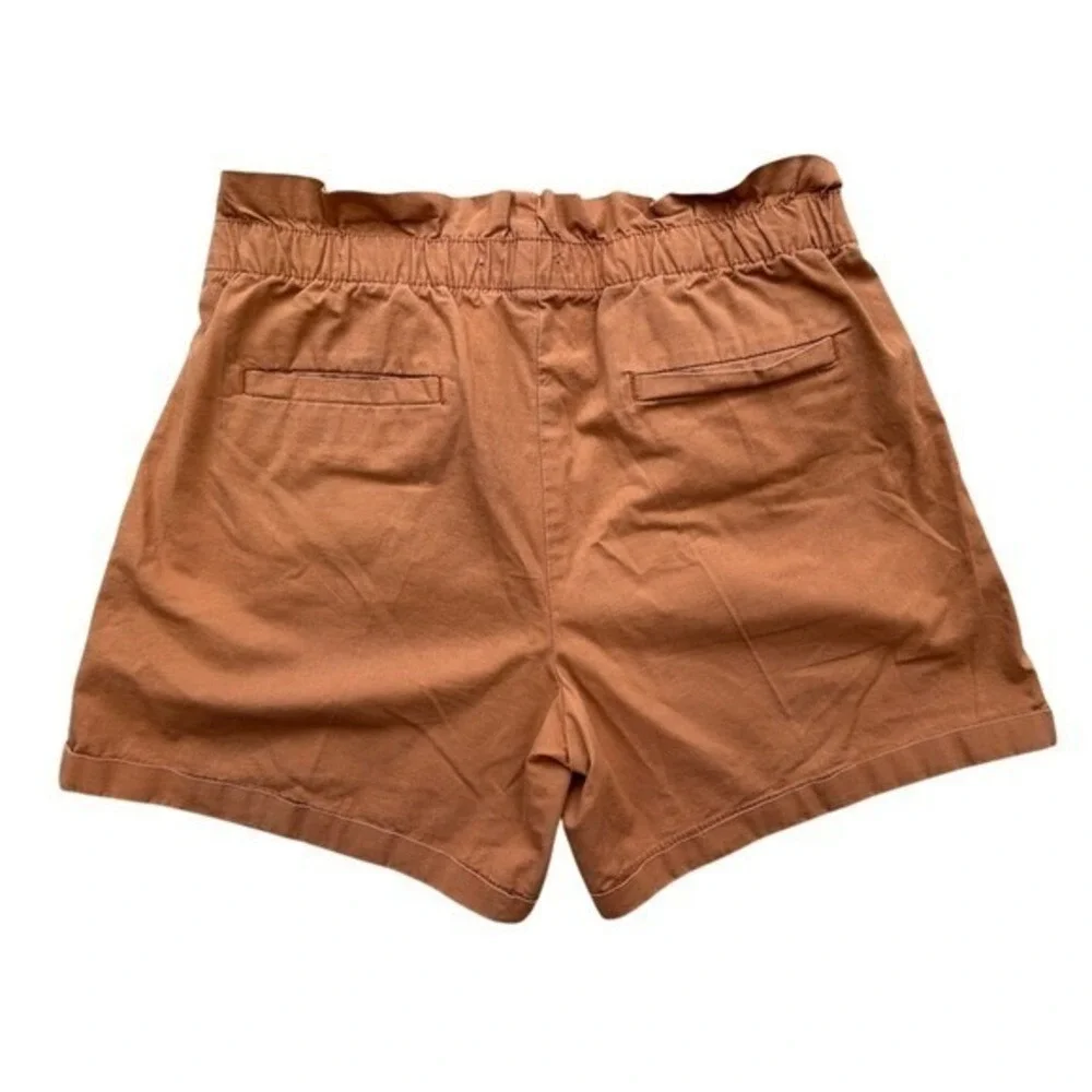 Liz Claiborne Linen Blend Paperbag Waist Shorts Terracotta Rust Womens Size 8